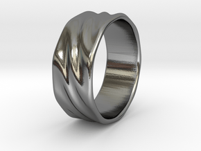Ripple Ring in Polished Silver: 6 / 51.5