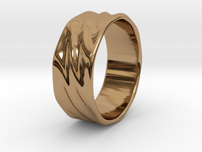 Ripple Ring in Polished Brass: 6 / 51.5