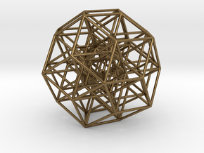 6D cube projected into 3D-thin struts in Natural Bronze