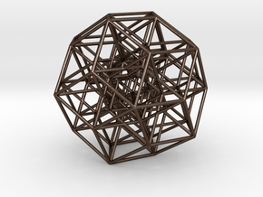 6D cube projected into 3D-thin struts in Polished Bronze Steel