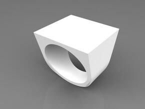 Square Ring in White Processed Versatile Plastic