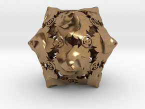 D20 Balanced - Fire (Small Numbers) in Natural Brass