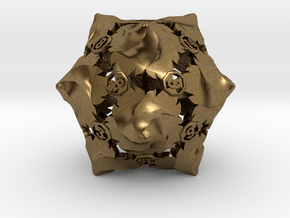 D20 Balanced - Fire (Small Numbers) in Natural Bronze