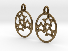Oval 3 Star Earrings (pair) in Natural Bronze