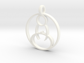 Meditation Pendant in White Processed Versatile Plastic