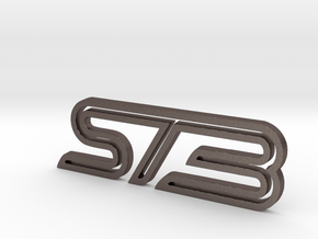 Ford Focus ST3 badge in Polished Bronzed Silver Steel