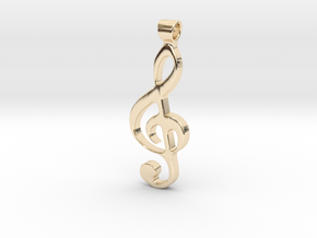 treble clef pendant in 14K Yellow Gold