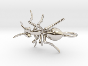 Ant Pendant in Rhodium Plated Brass