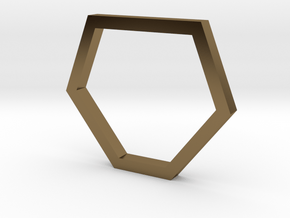 Squashed Hex Ring Sizes 6-12 in Polished Bronze: 6 / 51.5