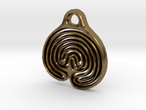 Labyrinth Pendant in Natural Bronze
