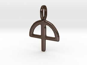 Lughnasadh Glyph Charm in Polished Bronze Steel