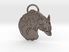 Corgi Croissant (with ring ) in Polished Bronzed Silver Steel