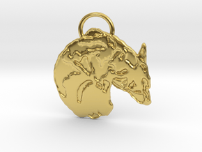 Corgi Croissant (with ring ) in Polished Brass