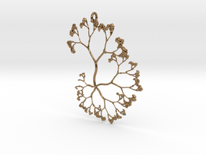 Fractal Trees Pendant in Natural Brass