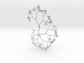 Fractal Trees Pendant in Rhodium Plated Brass