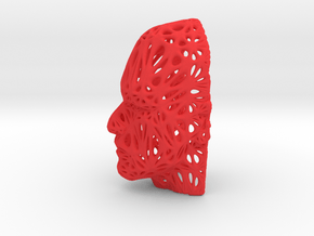 Male Voronoi Face in Red Processed Versatile Plastic