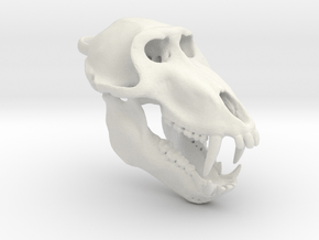 Baboon Skull Pendant (Open Jaw) in White Natural Versatile Plastic