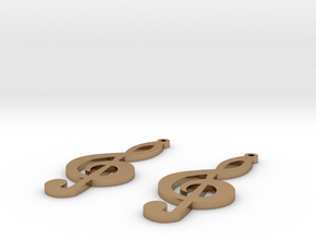 treble clef earrings in Polished Brass