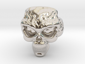 Elemental Skull Ring 'Fire' in Platinum
