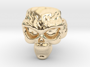 Elemental Skull Ring 'Fire' in 14k Gold Plated Brass