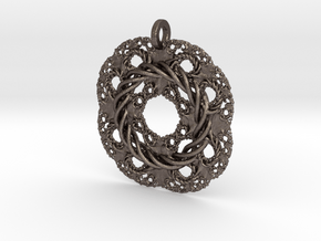 NK Pendant in Polished Bronzed Silver Steel
