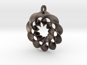 SG Pendant in Polished Bronzed Silver Steel