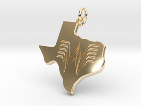 Whataburger Texas Pendant Charm 35mm in 14k Gold Plated Brass