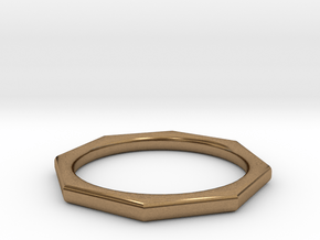 Octagon Ring in Natural Brass: 6 / 51.5