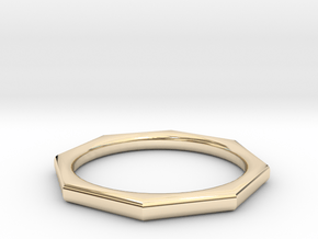 Octagon Ring in 14k Gold Plated Brass: 6 / 51.5