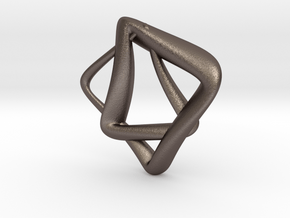 heptagram Knot in Polished Bronzed Silver Steel: Small