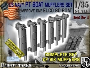 1/35 Elco PT Boat Mufflers Set001 in Tan Fine Detail Plastic