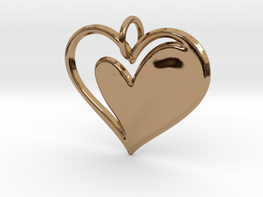 Heart to Heart Pendant V1.0 in Polished Brass
