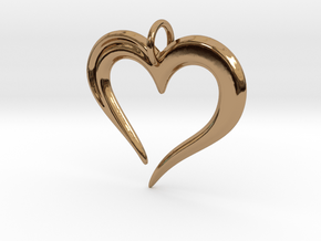 Heart to Heart Pendant V2.0 in Polished Brass