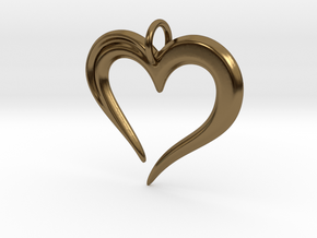 Heart to Heart Pendant V2.0 in Polished Bronze