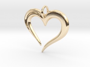 Heart to Heart Pendant V2.0 in 14k Gold Plated Brass