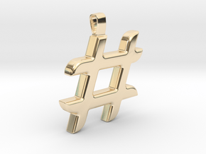 hashtag pendant in 14K Yellow Gold