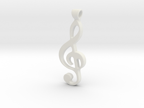 treble clef pendant in White Natural Versatile Plastic