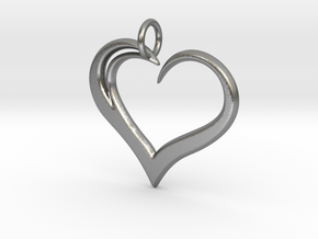 Heart to Heart Pendant V3.0 in Natural Silver