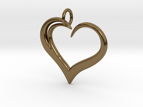 Heart to Heart Pendant V3.0 in Polished Bronze