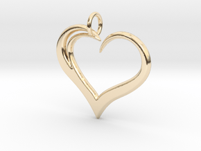 Heart to Heart Pendant V3.0 in 14k Gold Plated Brass