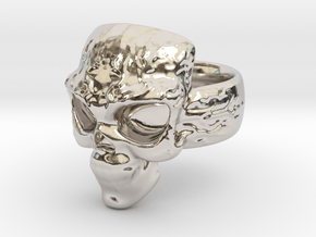 Elemental Skull Ring 'Lightning' in Platinum: 6 / 51.5