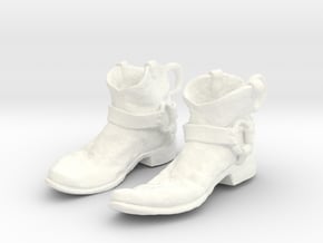 Sculpted Cowboy Boots for Earings Hardware Not Inc in White Processed Versatile Plastic