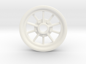 1:8 10 Spoke Spindle Mount in White Processed Versatile Plastic