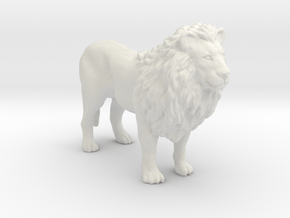 Printle Animal Lion - 1/48 in White Natural Versatile Plastic