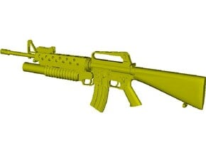 1/10 scale Colt M-16A1 & M-203 rifle x 1 in Clear Ultra Fine Detail Plastic