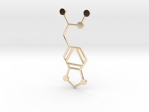 MDMA Molecule in 14k Gold Plated Brass