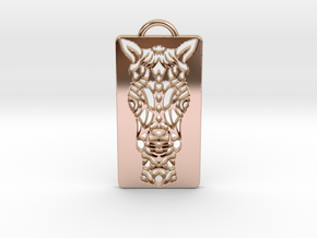 Horse Head Pendant in 14k Rose Gold Plated Brass