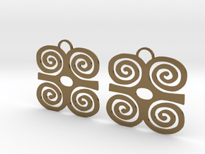 Adinkra Symbol of Strength Earrings in Polished Bronze