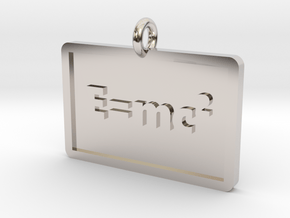 The Equivalence of Mass/Energy Pendant in Rhodium Plated Brass