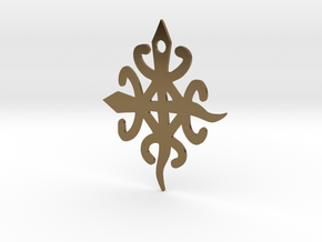 Adinkra Symbol for Unity in Diversity Pendant in Polished Bronze